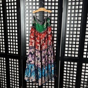 🌸Anthropologie Bhanuni Jyoti Floral Maxi Dress Size 2 Tiered Boho NWT Flowy🌸